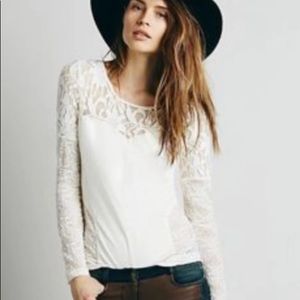 Free People Sweet Thang Boho Lace Criss Cross Back
